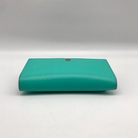 Kate Spade Teal Leather Charlotte Terrace Stacy Slim Wallet - Picture 5 of 10